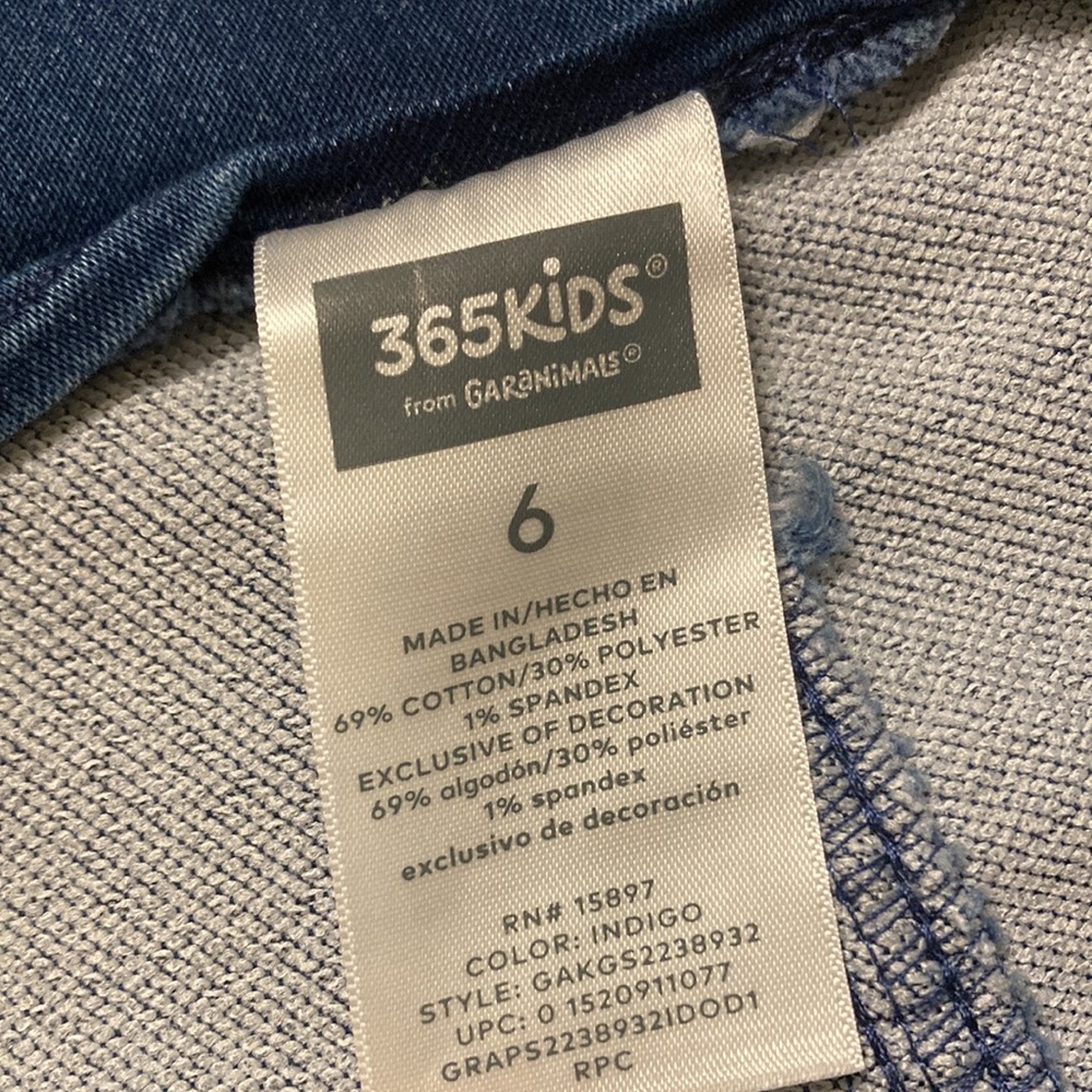 365Kids | Girls Denim Overall Shorts - Picture 7 of 7